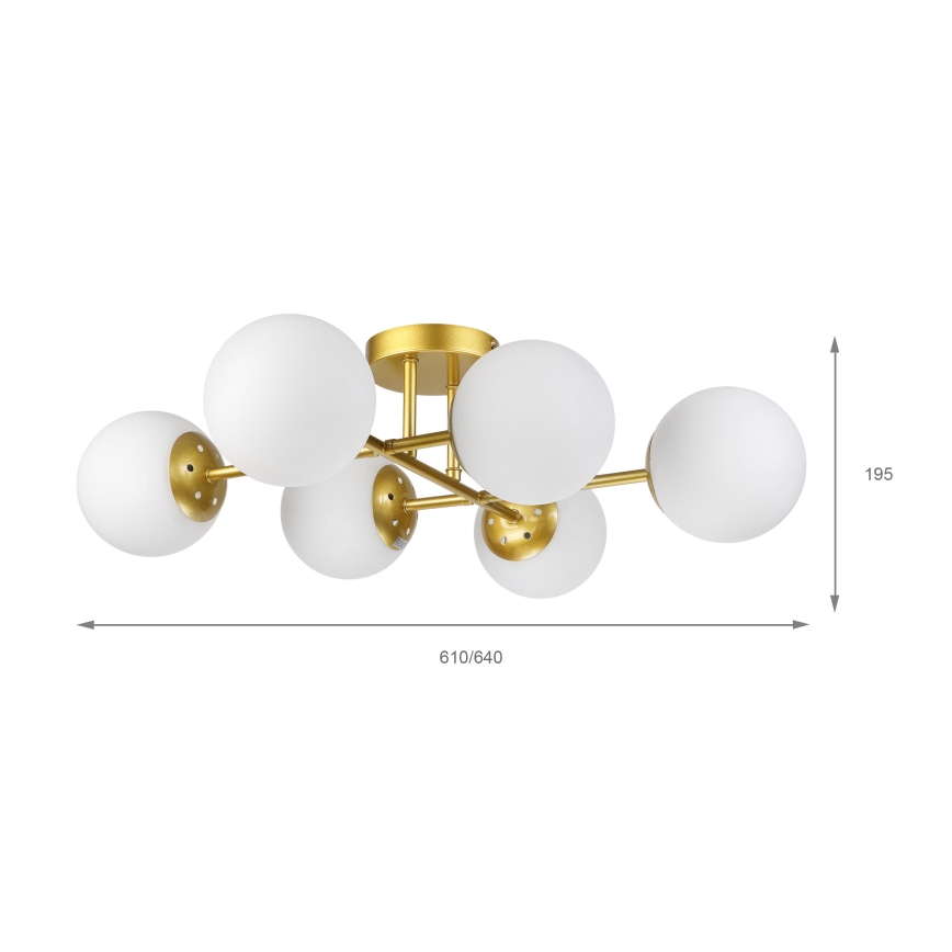 Brilagi - Plafondlampa MALONY 6xE14/20W/230V guld