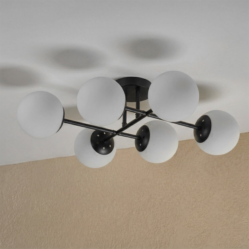 Brilagi - Plafondlampa MALONY 6xE14/20W/230V svart