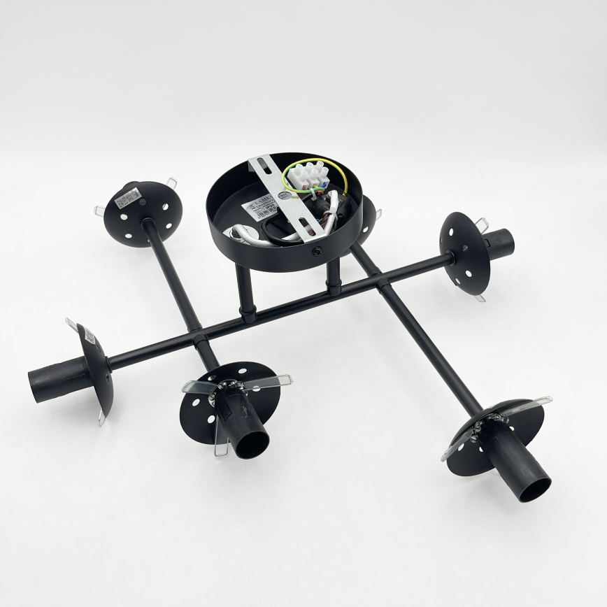 Brilagi - Plafondlampa MALONY 6xE14/20W/230V svart