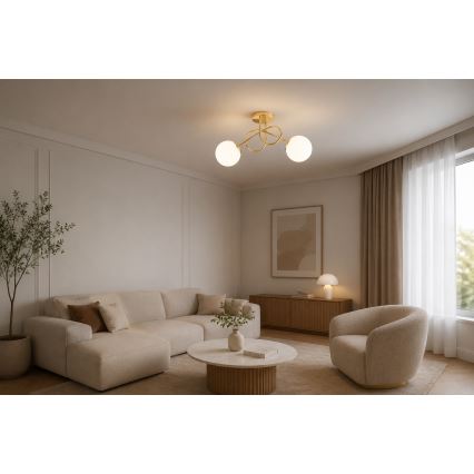 BRILAGI - Plafondlampa MILO 2xE27/60W/230V i guld