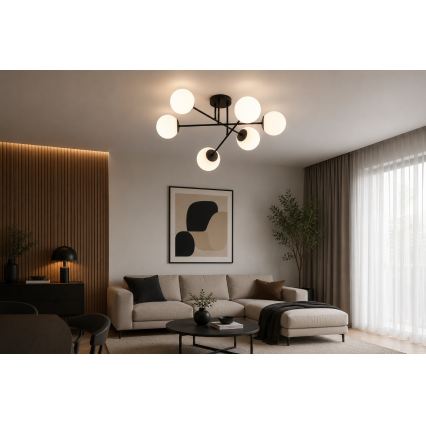 BRILAGI - Plafondlampa MILO 6xE27/60W/230V svart