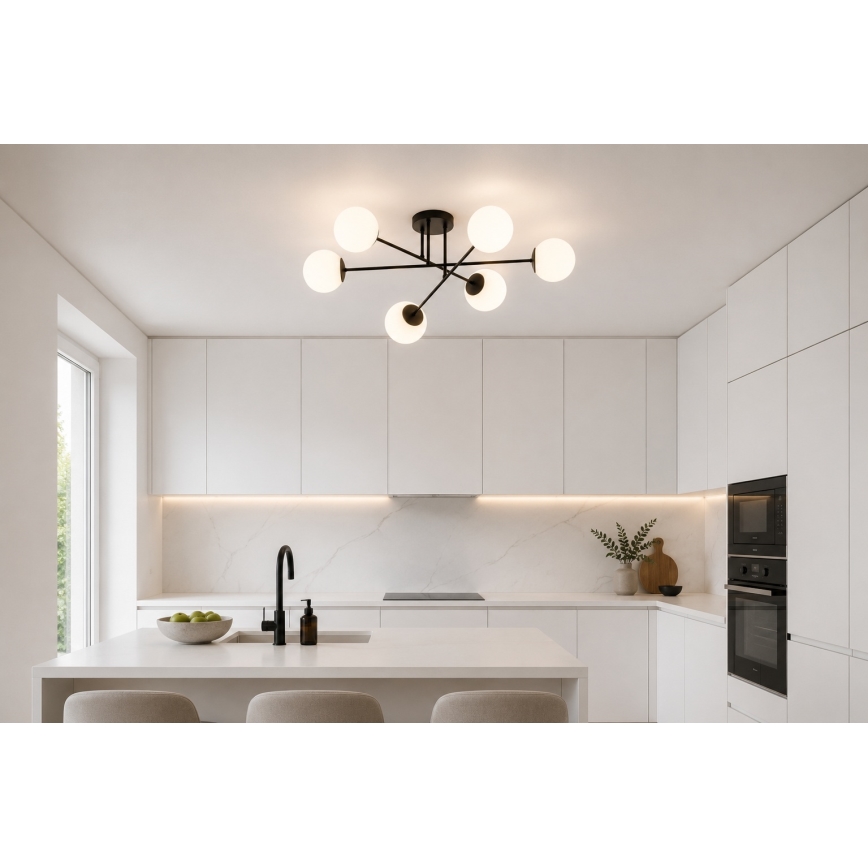 BRILAGI - Plafondlampa MILO 6xE27/60W/230V svart