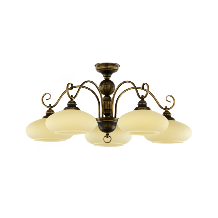 BRILAGI - Plafondlampa MOLLERO 5xE27/15W/230V Ø 84 cm brons/patina
