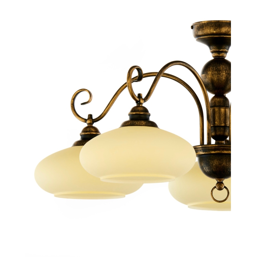 BRILAGI - Plafondlampa MOLLERO 5xE27/15W/230V Ø 84 cm brons/patina