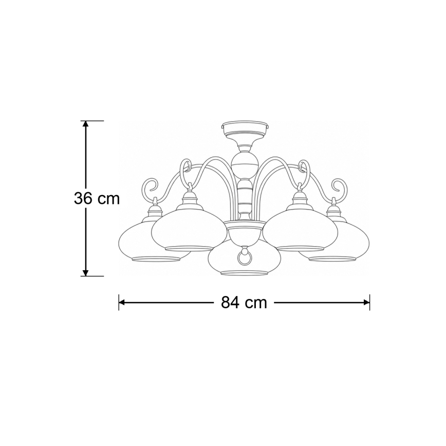 BRILAGI - Plafondlampa MOLLERO 5xE27/15W/230V Ø 84 cm brons/patina