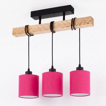BRILAGI - Plafondlampa NUBILA 3xE27/60W/230V furu/rosa