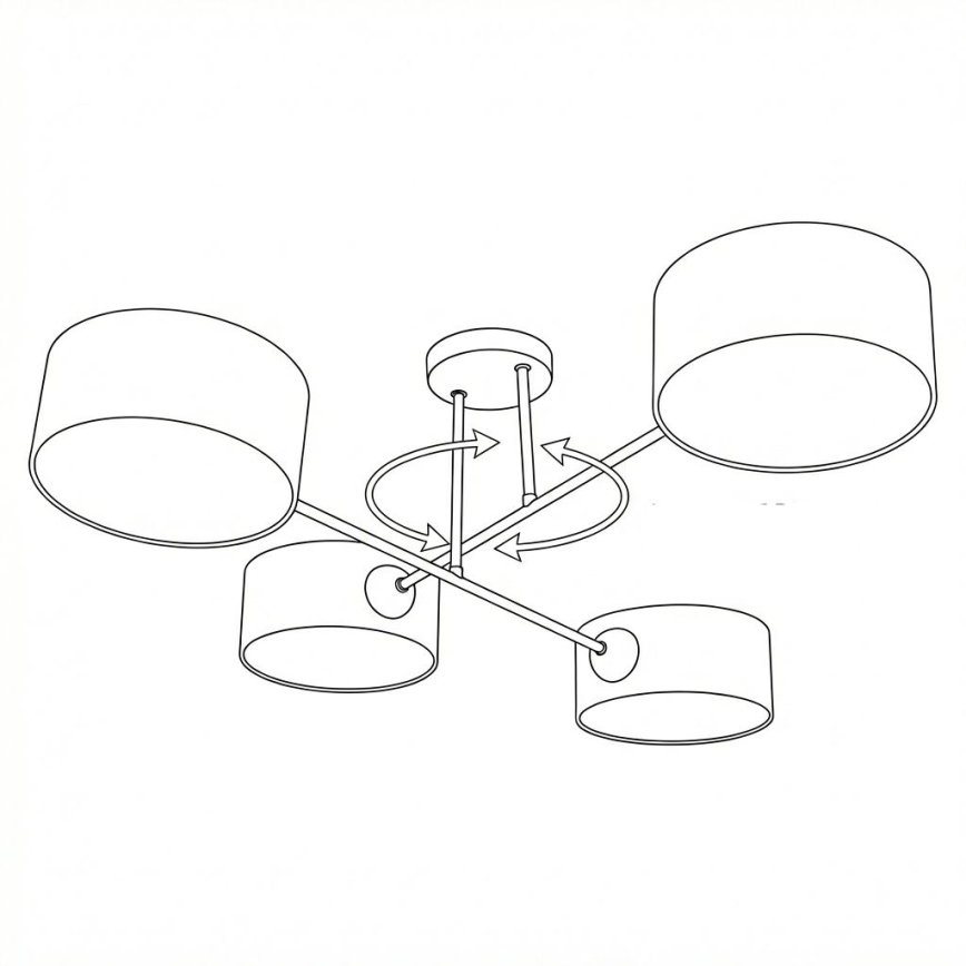 Brilagi - Plafondlampa VIRGO 4xE14/40W/230V beige/guld