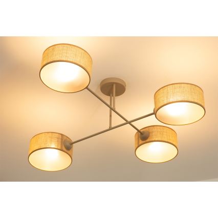 Brilagi - Plafondlampa VIRGO 4xE14/40W/230V beige/guld