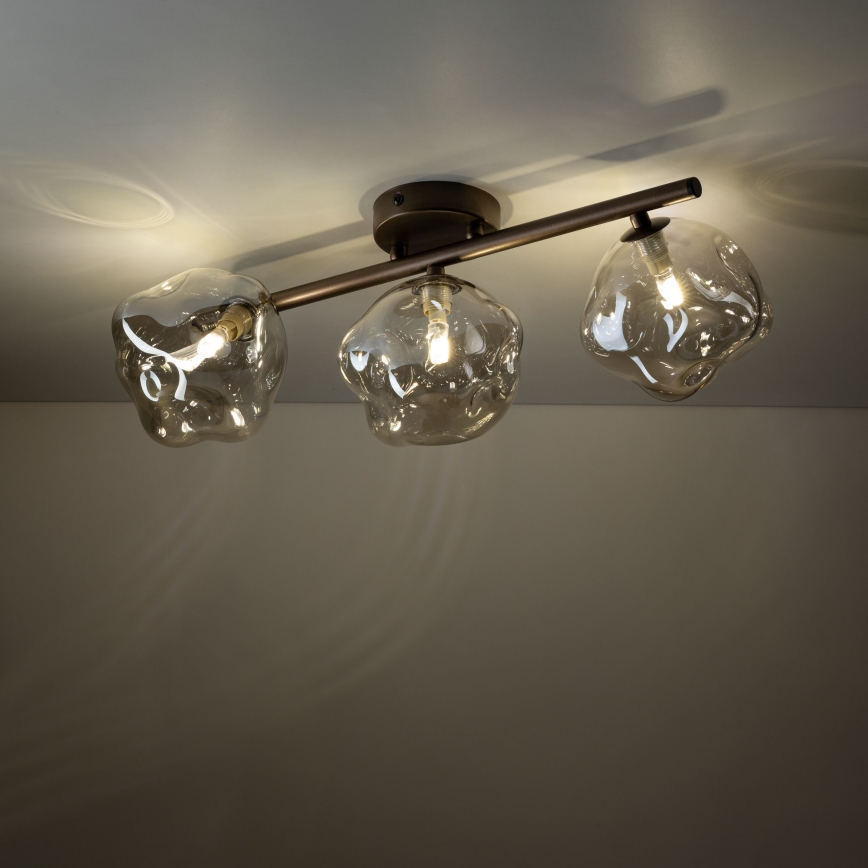 Brilagi - Plafondlampa VULCANO 3xG9/8W/230V brun/rökbeige