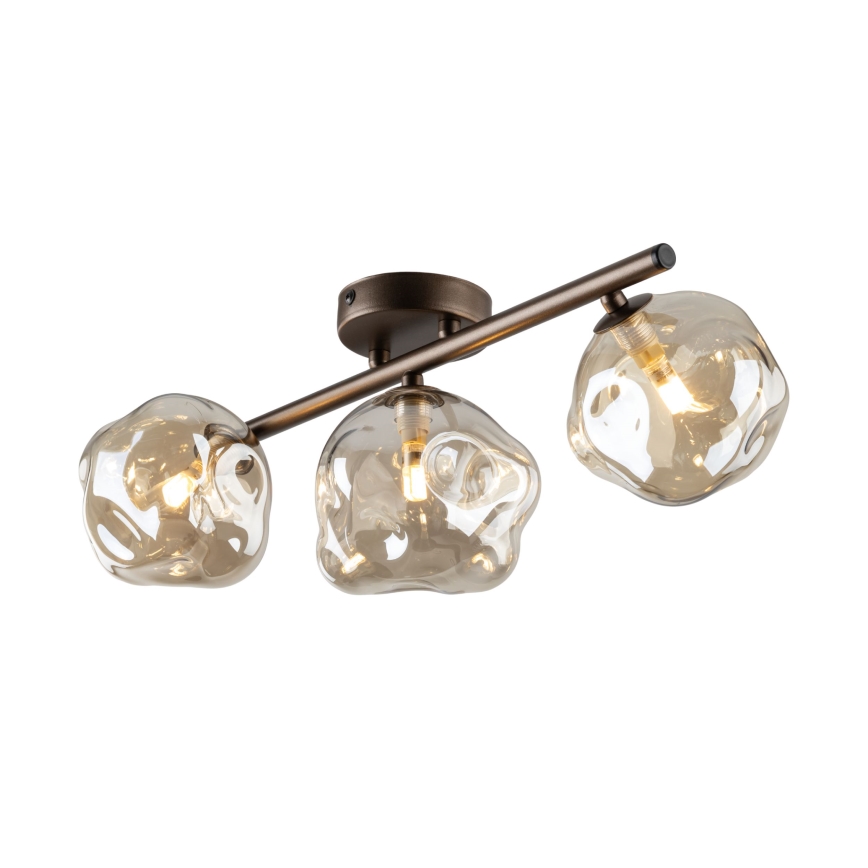 Brilagi - Plafondlampa VULCANO 3xG9/8W/230V brun/rökbeige