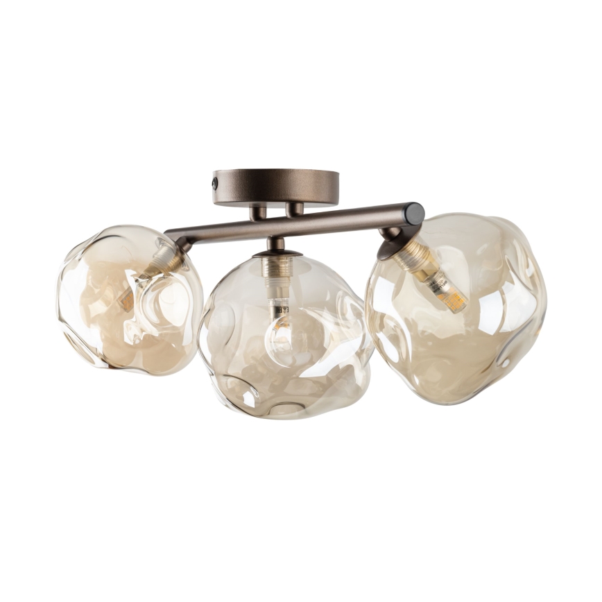 Brilagi - Plafondlampa VULCANO 3xG9/8W/230V brun/rökbeige