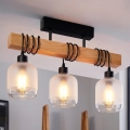 BRILAGI - Plafondlampa WOOD GLASS 3xE27/60W/230V furu/svart/vit