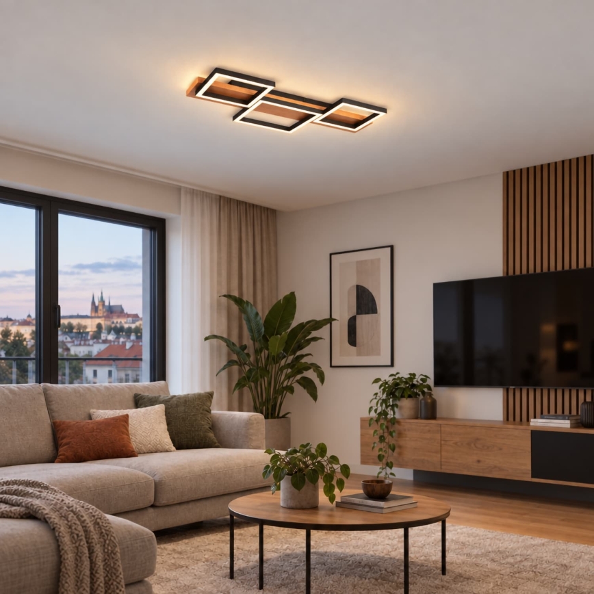 BRILAGI - PLANK LED taklampa, 30W/230V, 4000K, 34,5x65 cm, trä