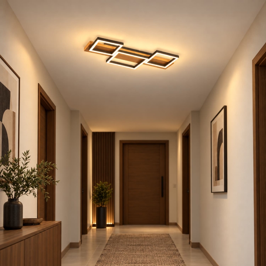 BRILAGI - PLANK LED taklampa, 30W/230V, 4000K, 34,5x65 cm, trä