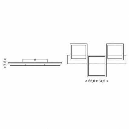 BRILAGI - PLANK LED taklampa, 30W/230V, 4000K, 34,5x65 cm, trä