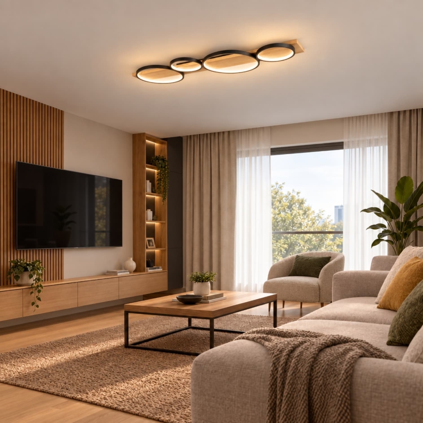 BRILAGI - PLANK LED taklampa 38W/230V 4000K 40x120 cm trä