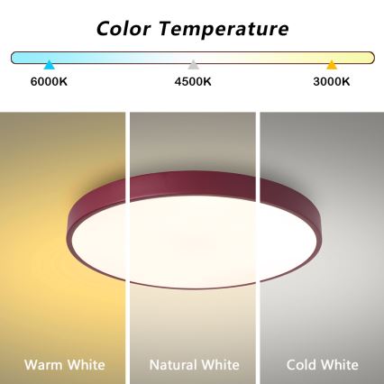Brilagi - LED-takarmatur POOL LED/60W/230V 3000/4000/6000K Ø 50 cm bordeaux
