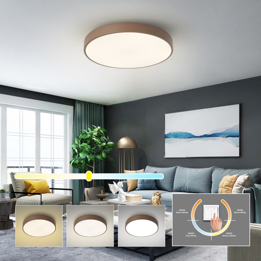 Brilagi - LED-taklampa POOL LED/60W/230V 3000/4000/6000K Ø 50 cm brun