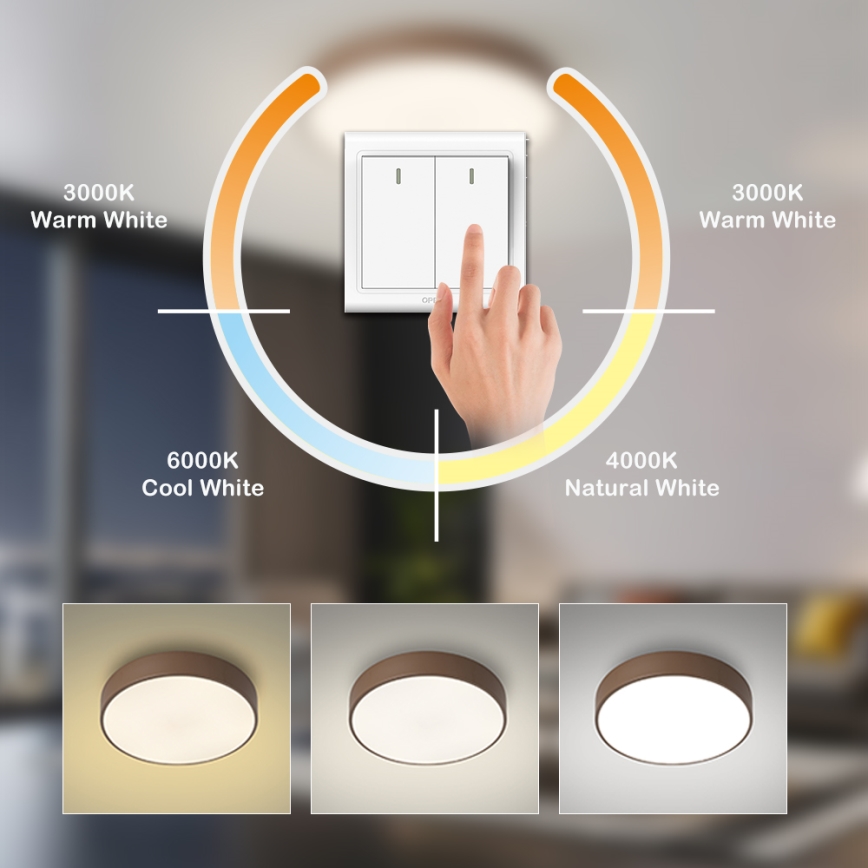 Brilagi - LED-taklampa POOL LED/60W/230V 3000/4000/6000K Ø 50 cm brun