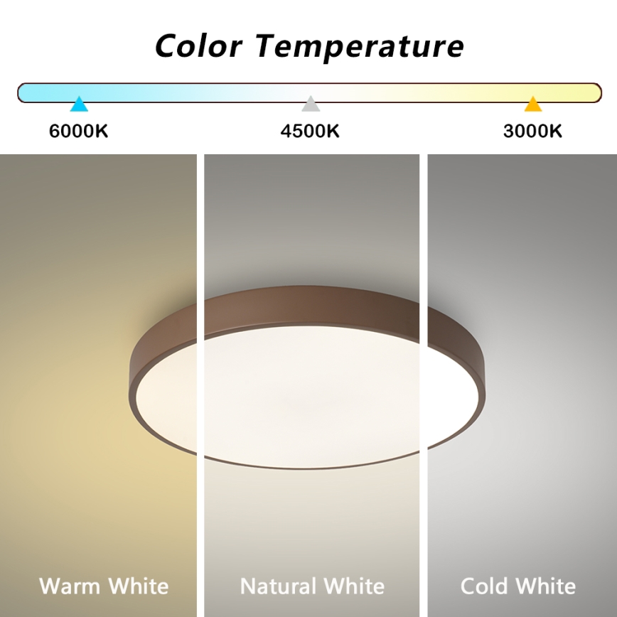 Brilagi - LED-taklampa POOL LED/60W/230V 3000/4000/6000K Ø 50 cm brun