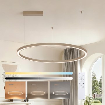 Brilagi - PORTOFINO LED-dimmbar pendellampa med kabel, 60 W, 230 V, 3000–6000 K, Ø 80 cm, beige + fjärrkontroll