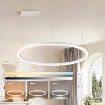 Brilagi - PORTOFINO LED-pendel, dimbar, på vajer, LED/60W/230V, 3000–6000K, Ø 80 cm, vit + fjärrkontroll