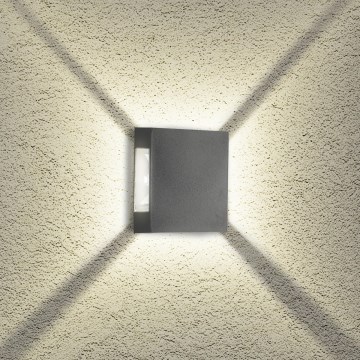 Brilagi - QUADRAY LED/4W/230V utomhusvägglampa antracit IP65