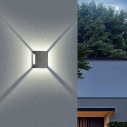 Brilagi - QUADRAY LED/4W/230V utomhusvägglampa antracit IP65