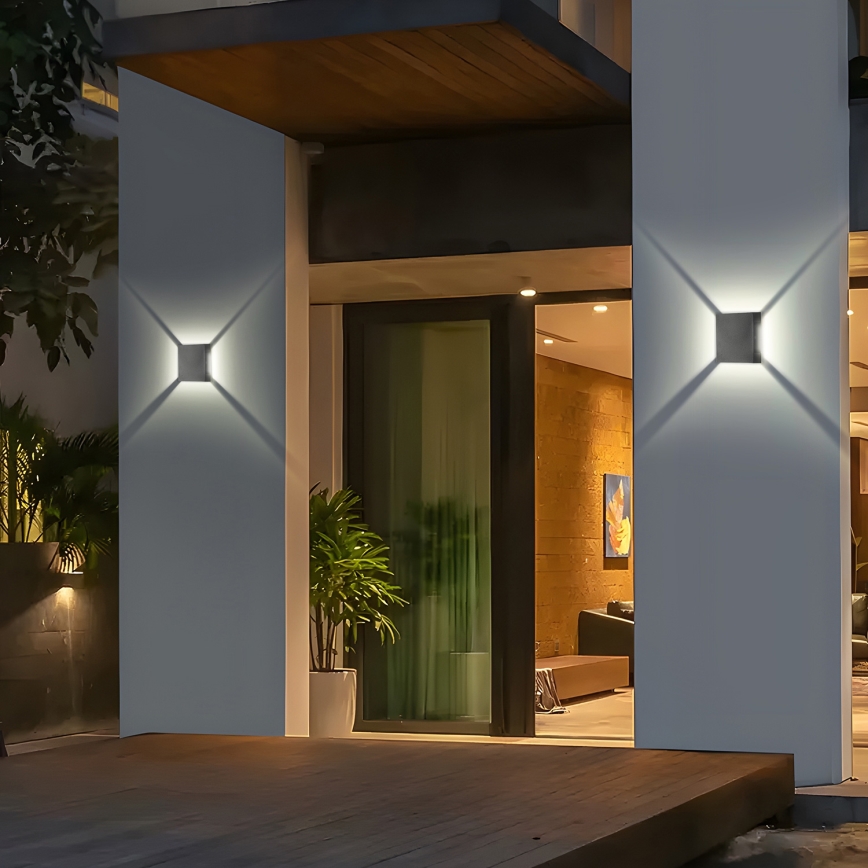 Brilagi - QUADRAY LED/4W/230V utomhusvägglampa antracit IP65