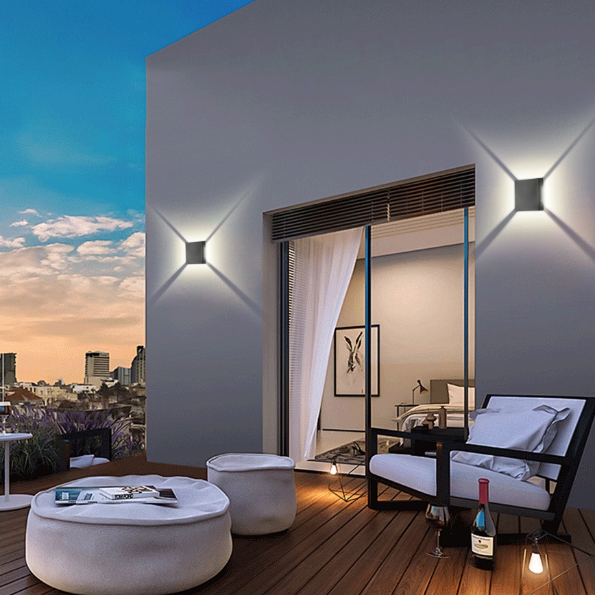 Brilagi - QUADRAY LED/4W/230V utomhusvägglampa antracit IP65