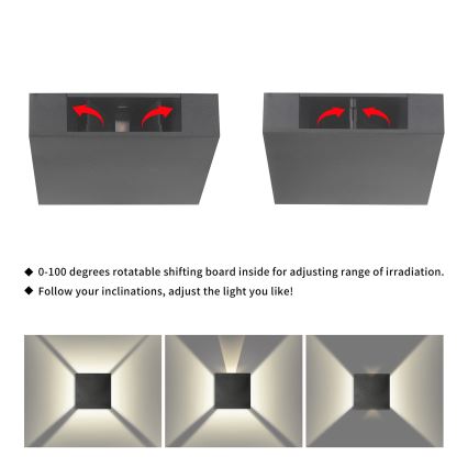 Brilagi - QUADRAY LED/4W/230V utomhusvägglampa antracit IP65