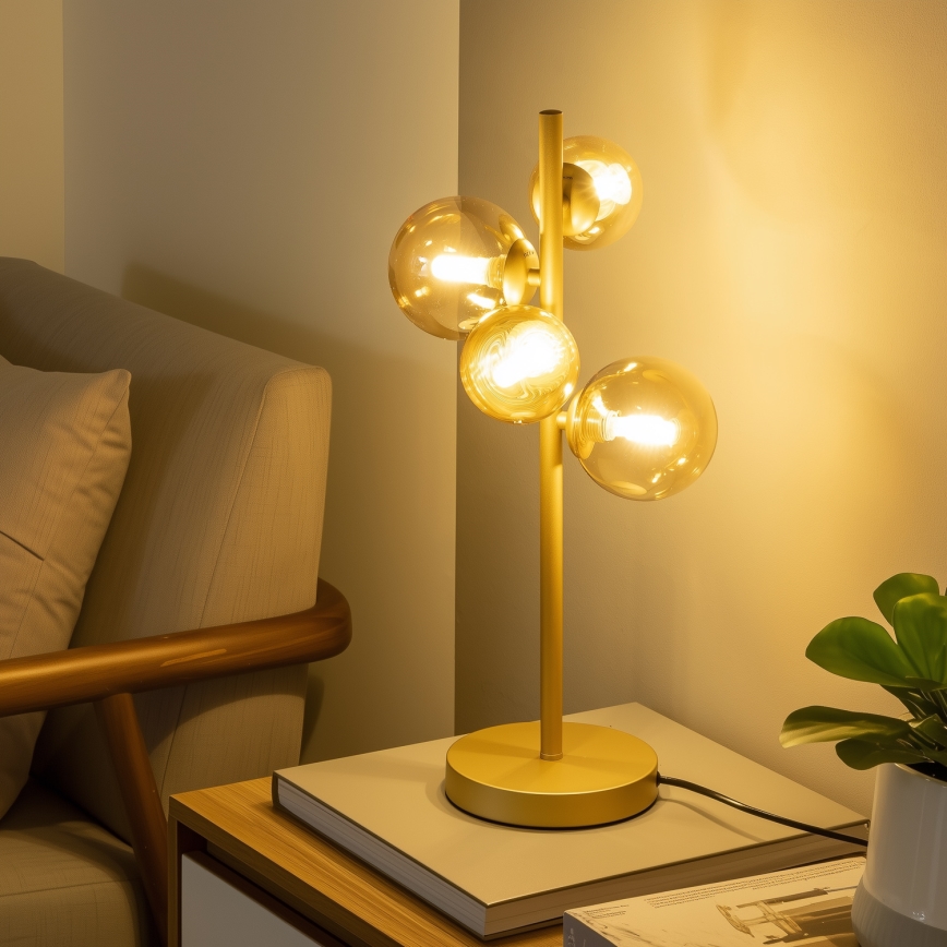 BRILAGI - Ersättningsglas till takkrona, vägglampa och bordslampa MISTEL, MILLA Ø 12 cm, guldfärgad