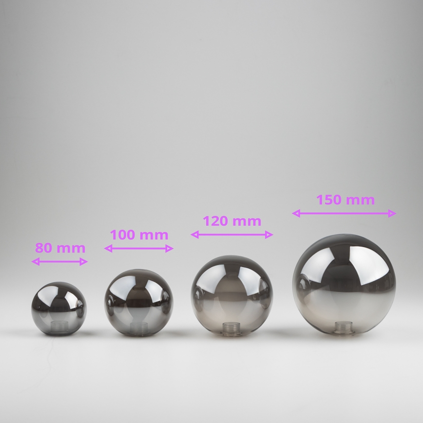 Brilagi - Reservglas till ljuskrona, vägglampa och lampa MISTEL, MILLA diameter 12 cm rökig