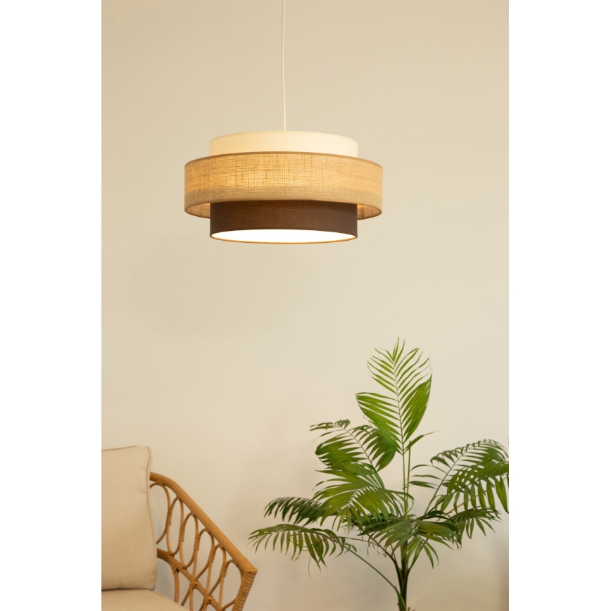 Brilagi - RESNA pendellampa på kabel 1xE27/60W/230V Ø 40 cm beige/svart