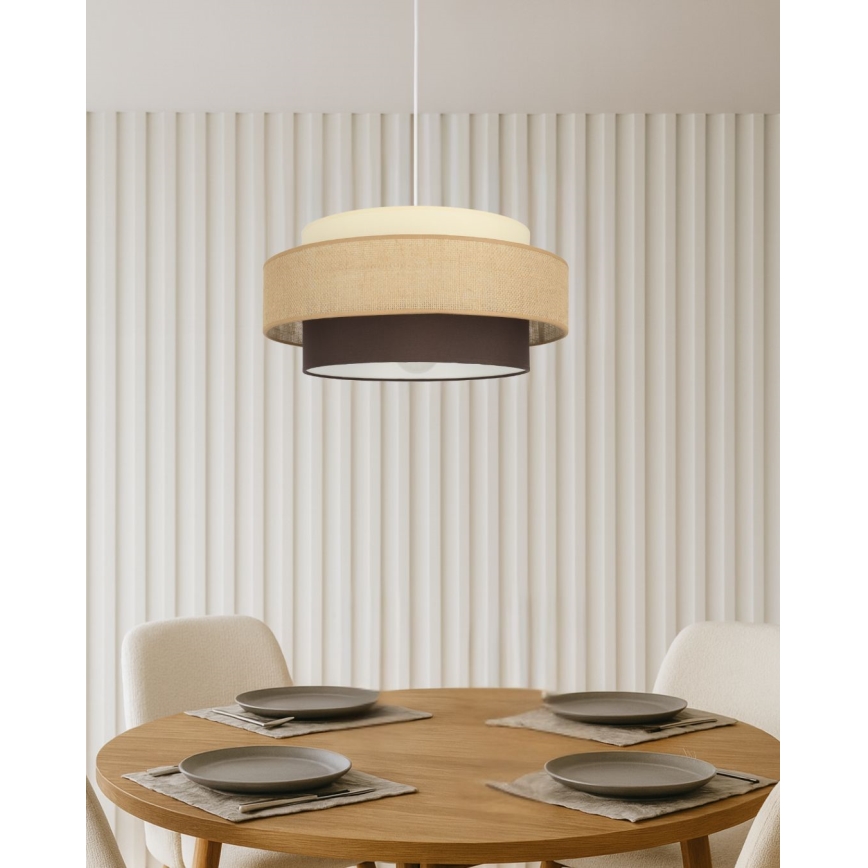 Brilagi - RESNA pendellampa på kabel 1xE27/60W/230V Ø 40 cm beige/svart