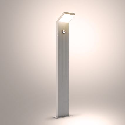 Brilagi - RIANO LED-utomhuslampa med rörelsesensor, 8W/230V, silverfärgad, IP65, 80 cm