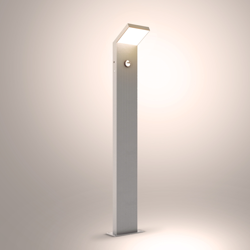 Brilagi - RIANO LED-utomhuslampa med rörelsesensor, 8W/230V, silverfärgad, IP65, 80 cm
