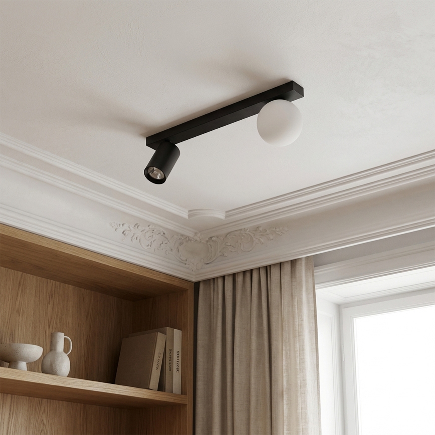 Brilagi - Riktbar spotlampa SELE BALL 1xGU10/30W/230V + 1xG9/10W svart