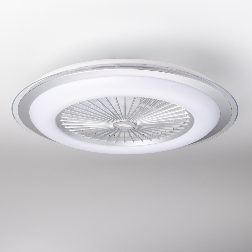 Brilagi - LED dimbar taklampa med fläkt RONDA LED/48W/230V 3000-6000K silver + fjärrkontroll