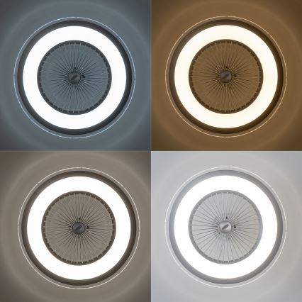 Brilagi - LED dimbar taklampa med fläkt RONDA LED/48W/230V 3000-6000K silver + fjärrkontroll