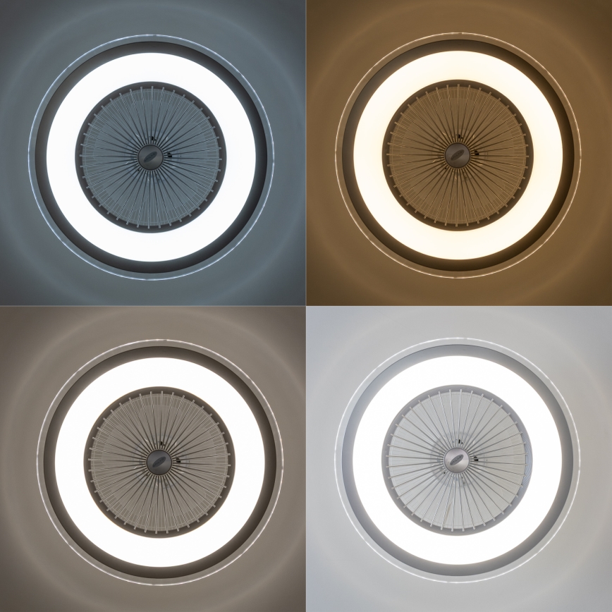 Brilagi - LED dimbar taklampa med fläkt RONDA LED/48W/230V 3000-6000K silver + fjärrkontroll