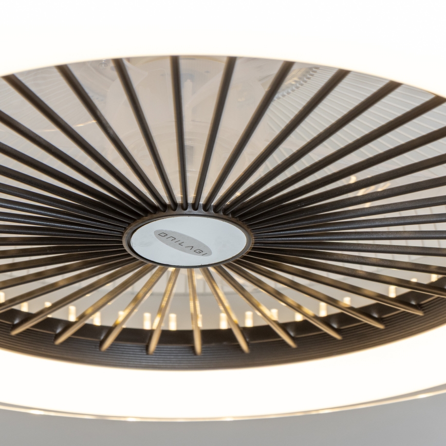 Brilagi - LED dimbar taklampa med fläkt RONDA LED/48W/230V 3000-6000K svart + fjärrkontroll