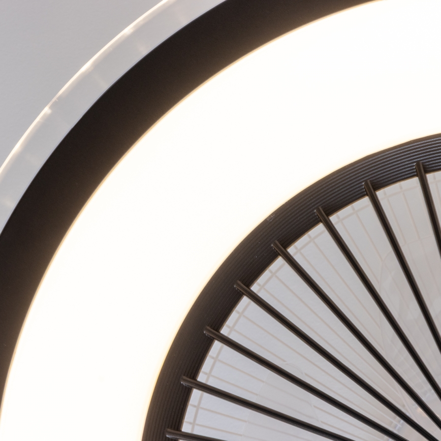 Brilagi - LED dimbar taklampa med fläkt RONDA LED/48W/230V 3000-6000K svart + fjärrkontroll