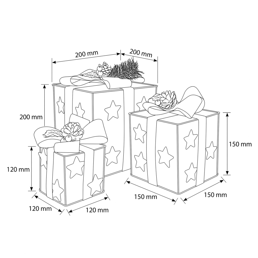 BRILAGI - SET 3x LED utomhus juldekorationer LED/230V IP44 presenter