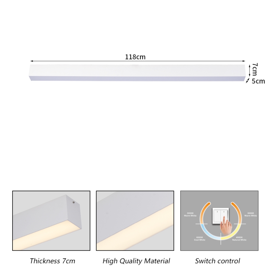 Brilagi - LED taklampa för badrum SLEEKLINE LED/40W/230V 3000/4500/6000K vit IP44