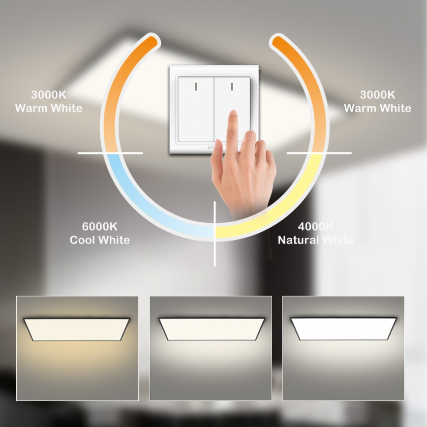 Brilagi - LED-takarmatur SLIMFRAME LED/80W/230V 120x60 cm 3000/4000/6000K svart