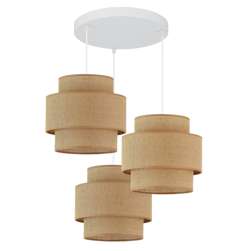 Brilagi - Taklampa SPACE YUTE 3xE27/15W/230V beige/vit