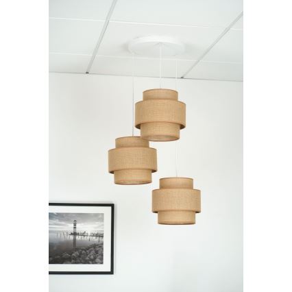 Brilagi - Taklampa SPACE YUTE 3xE27/15W/230V beige/vit