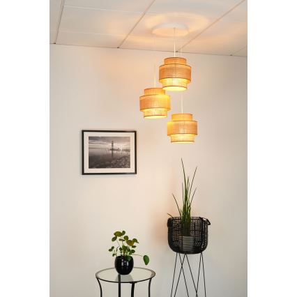 Brilagi - Taklampa SPACE YUTE 3xE27/15W/230V beige/vit