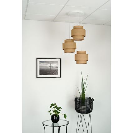 Brilagi - Taklampa SPACE YUTE 3xE27/15W/230V beige/vit